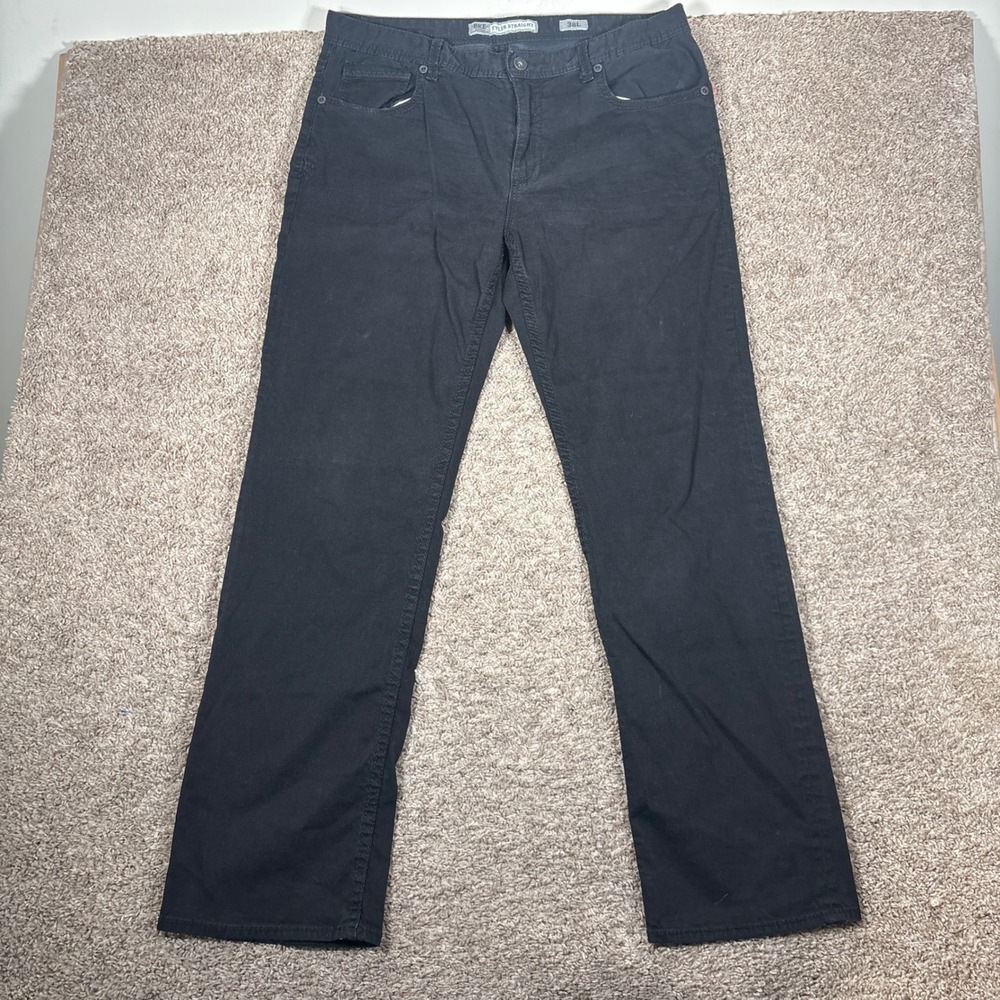 BKE Denim Tyler Straight Black Stretch Pants Mens 38L Cotton Blend 8728